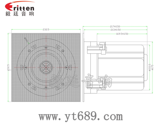5.25寸圓筒吸頂天花喇叭成品圖帶網(wǎng)罩
