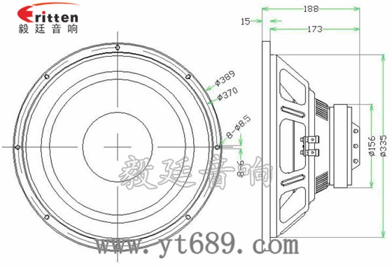 15寸大功率汽車音響喇叭成品圖