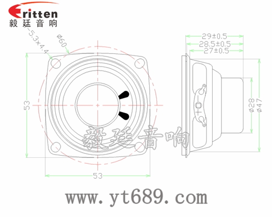 3瓦40mm外磁全頻喇叭成品圖