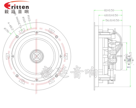 5.25寸天花揚聲器成品圖