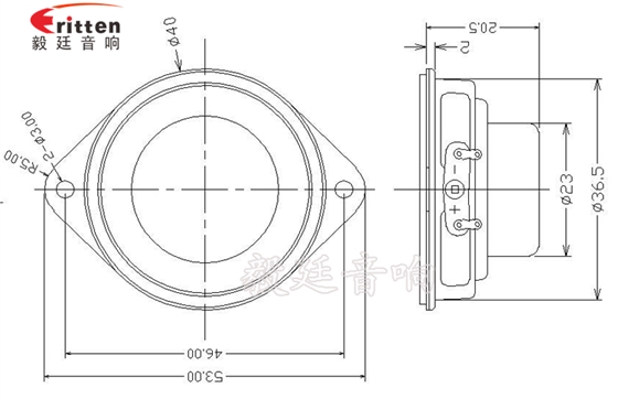 40mm16芯4Ω3W藍(lán)牙音箱喇叭成品圖 40mm3W16芯喇叭成品圖