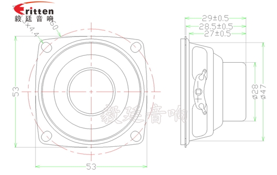 53mm8w故事機喇叭-喇叭廠家成品圖