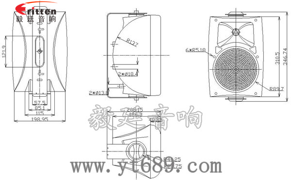 6.5寸兩路墻壁喇叭成品圖
