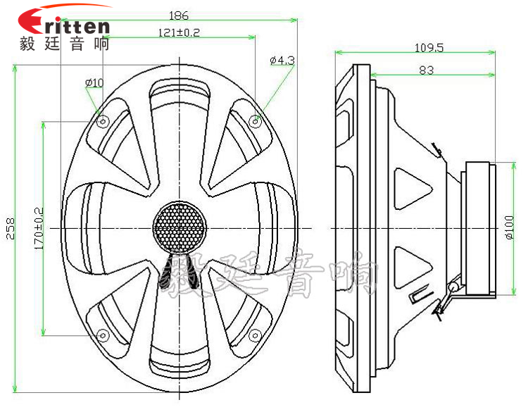 6寸25芯藍牙音箱全頻喇叭成品圖